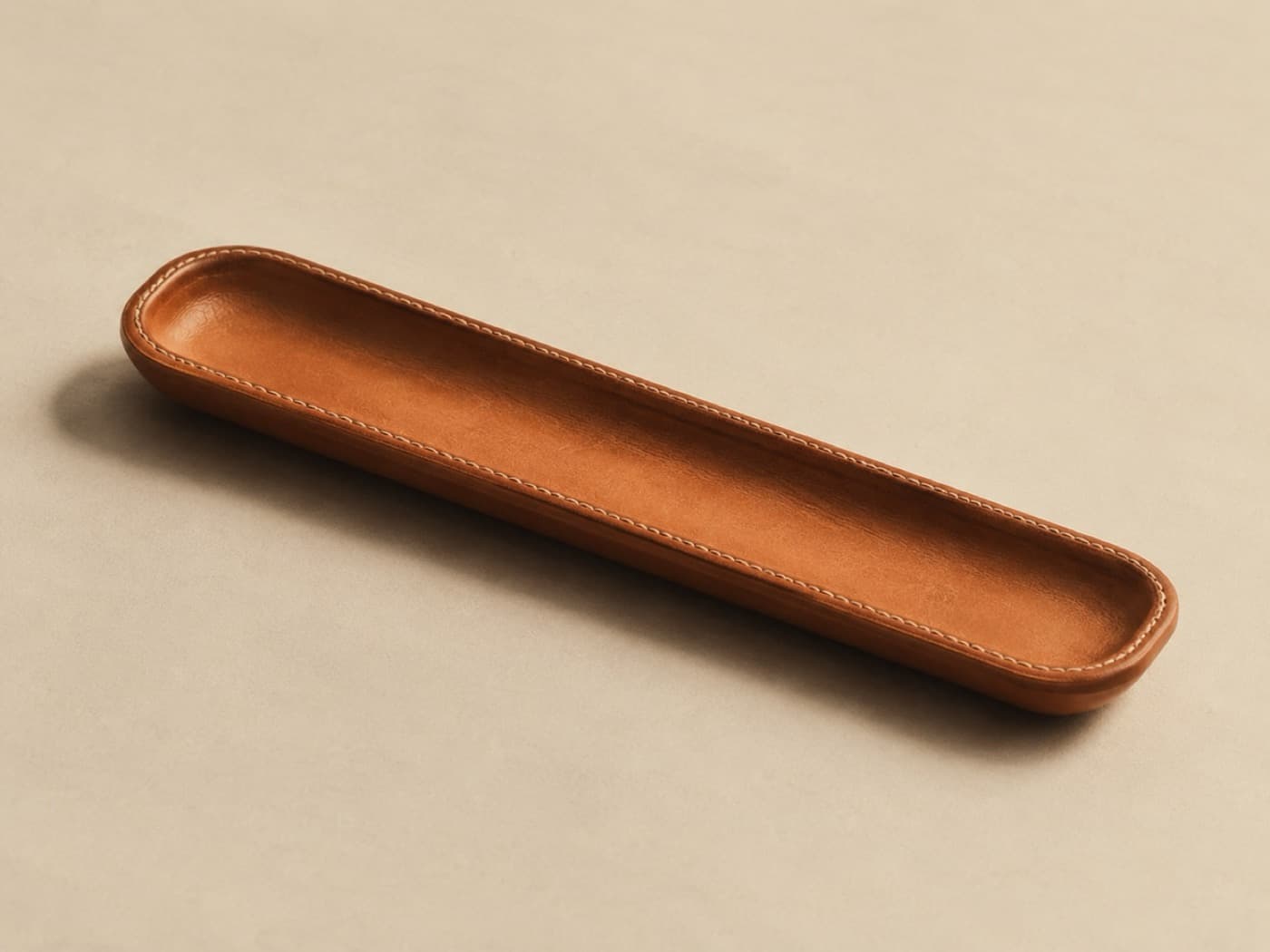 Pen Tray, Flat — A shallow moulded channel. For people who would rather lay pens down than stand them up.